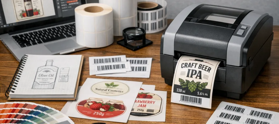 Etikettendesign-Grundlagen fuer Etikettendrucker: von Layout bis Barcode