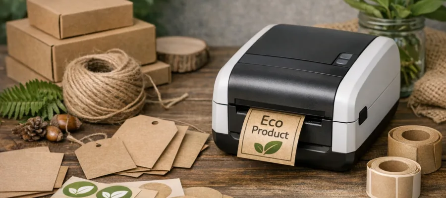 Nachhaltige Materialien und Etikettendrucker: Oekologisch gestalten