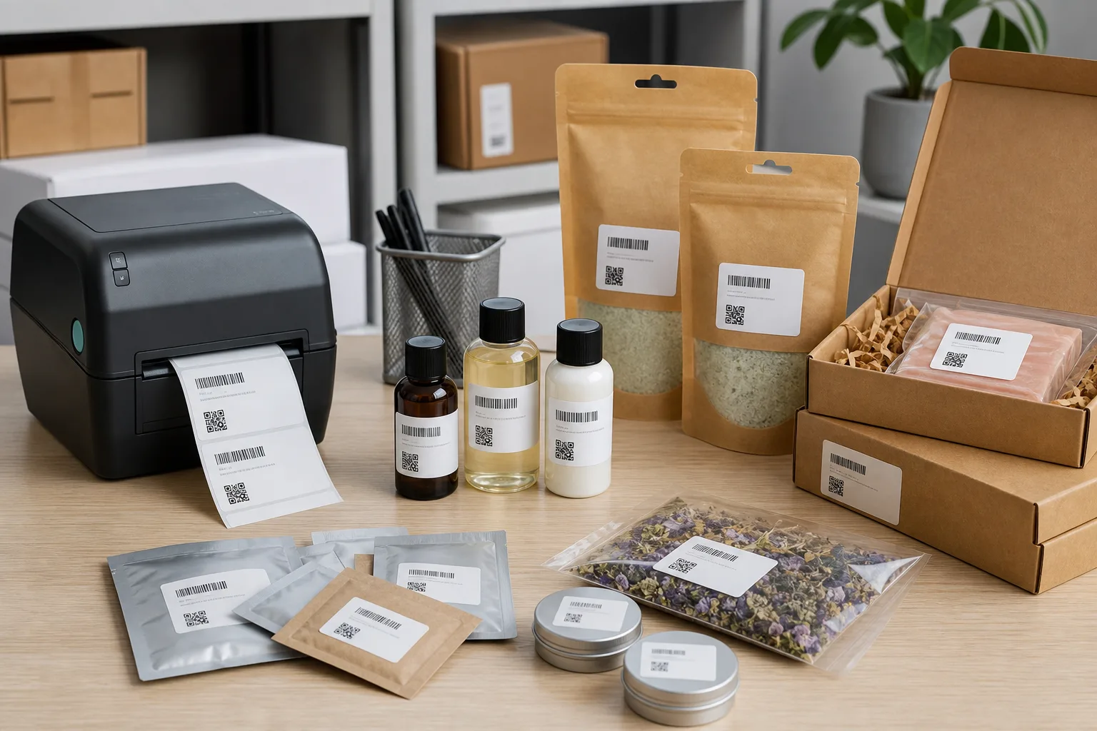 Produktproben und Muster professionell verpacken mit Etikettendrucker-Etiketten