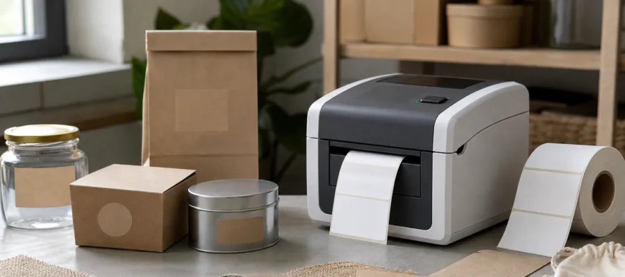 Upcycling und Verpackungsdesign mit dem Etikettendrucker fuer kleine Unternehmen